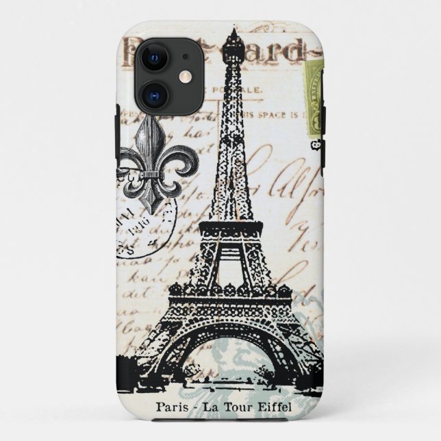 Vintage French Eiffel Tower  iphone 5 case (Back)
