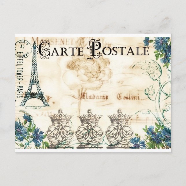Vintage French Eiffel Tower Post Card (Front)