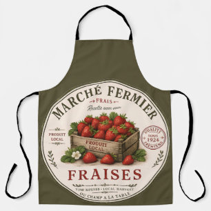 Vintage French Farmers Market Strawberries Apron