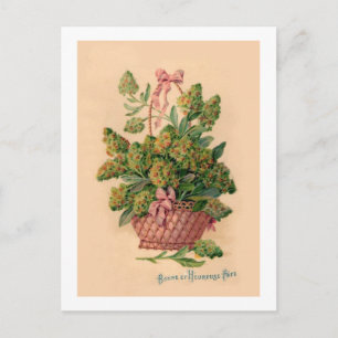 Vintage French Fleurs Illustration Postcard
