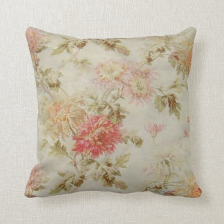 Vintage French Floral and Ticking from the 1800s Cushion
