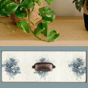 Vintage French Floral Blue and White Decoupage Tissue Paper