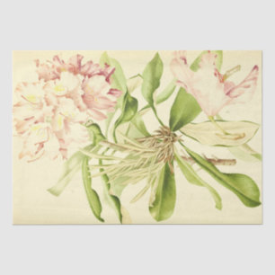 Vintage French Floral Ephemera Decoupage Pink Tiss Tissue Paper