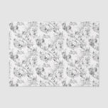 Vintage French Floral Fantasy Toile-Black Tissue Paper<br><div class="desc">Elegant vintage 19th century black-on-white toile pattern adapted from a French drawing in the Smithsonian collection featuring fantasy flowers,  leaves and vines with a cupid,  indigenous warrior and human figures.</div>