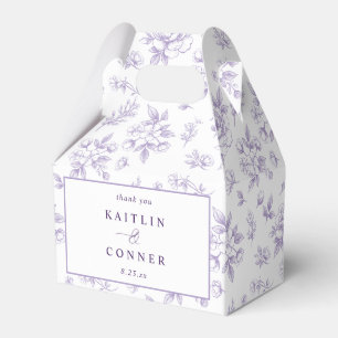 Vintage French Floral Lavender Purple Wedding Favour Box
