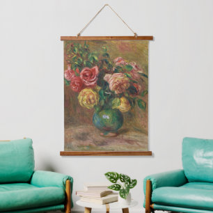 Vintage French Floral Oil Painting by Renoir Hanging Tapestry