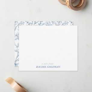 Vintage French Floral Personalised Name Stationary Card