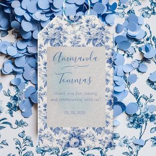 Vintage French Floral Toile Blue Gift Tags