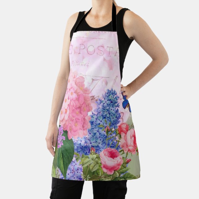 Vintage French Flowers Apron (Insitu)