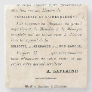 Vintage French Furniture Advertisement Stone Coaster