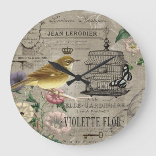 Vintage French garden bird clock