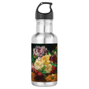 Vintage French Georges Jeannin Roses 532 Ml Water Bottle