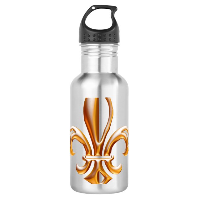 Vintage French Gold Fleur de Lis Symbol 710 Ml Water Bottle (Front)