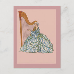 Vintage French Harpist Notecards and Postcards