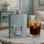 Vintage French Heritage Luxury Romantic Blue White Hip Flask<br><div class="desc">Add a touch of romance with French luxury. The design features soothing shades of vintage blue paired with delicate decorative elements reminiscent of classic French country interiors. Subtle floral motifs and graceful patterns evoke images of sunlit window castle, royal gardens, and heirloom decor passed down through generations. The result is...</div>