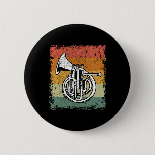 Vintage French Horn Player Music Horn Gift 6 Cm Round Badge