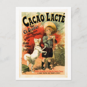 Vintage French hot chocolate drink ad Postcard
