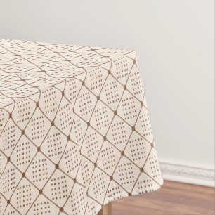 Vintage French Imperial Dot & Diamond Pattern Tablecloth