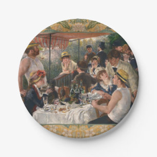 Vintage French Impressionist Boating Party Art Paper Plate