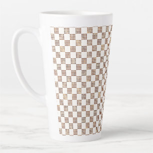 Vintage French-Inspired Checkboard  Latte Mug
