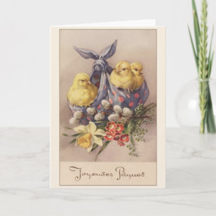 Vintage French Joyeuses Pâques Easter Card