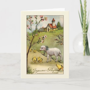 Vintage French Joyeuses Pâques Easter Card