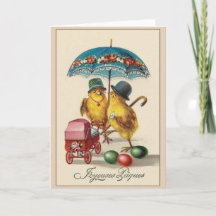 Vintage French Joyeuses Pâques Easter Card
