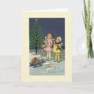 Vintage French Joyeux Noel Christmas Card