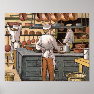Vintage French Kitchen Illustration Poster