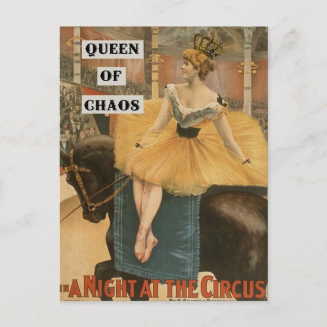 Vintage french lady circus photo postcard (Front)
