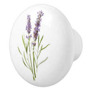 Vintage French Lavender Flower Door Knob