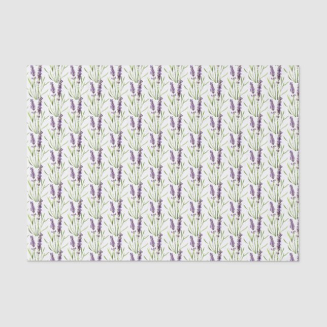 Vintage French Lavender Small Print Tissue Paper (Front)