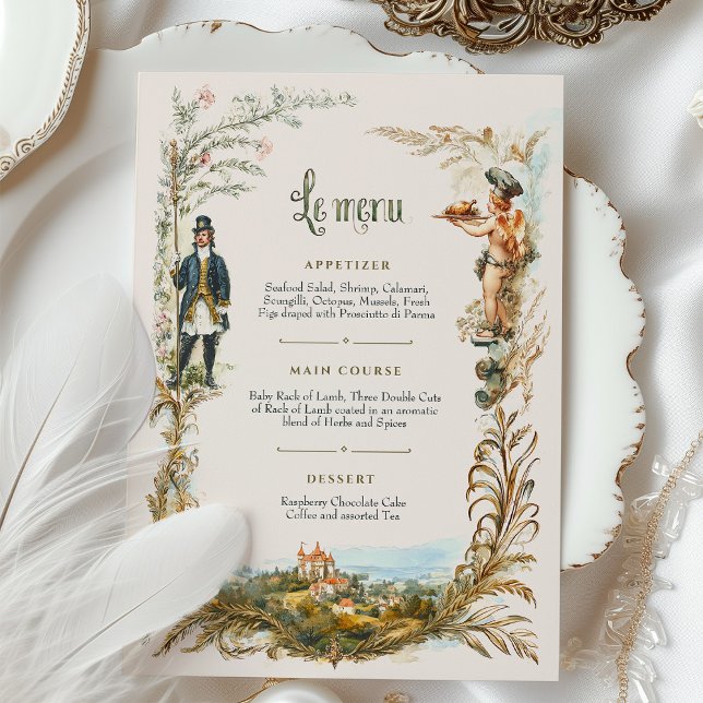 Vintage French Menu Card Classic European Charm (Creator Uploaded)
