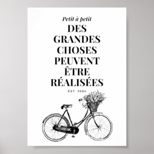 Vintage French Motivation Quotes Art Poster