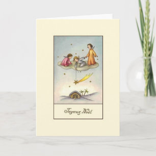 Vintage French Nativity Merry Christmas Card