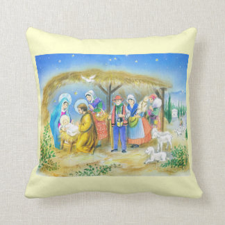 Vintage French Nativity scene Cushion