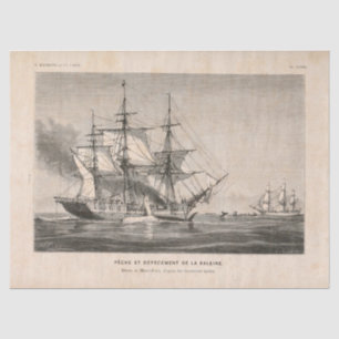 Vintage French Nautical Boat Ephemera Decoupage Tissue Paper