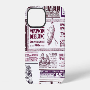 Vintage French Newspaper Ads 1910 iPhone 12 Case