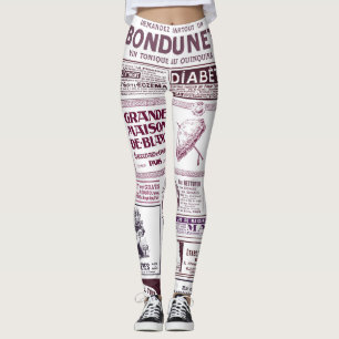Vintage French Newspaper Ads 1910 Leggings