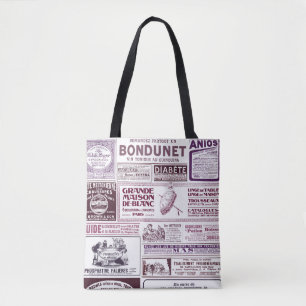 Vintage French Newspaper Ads 1910 Tote Bag