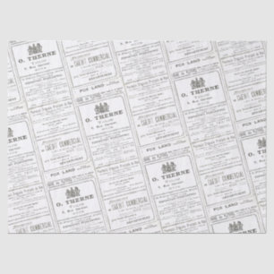 Vintage French Newspaper Advertisement Decoupage  Tissue Paper