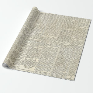Vintage French Newspaper Wrapping Paper
