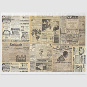 Vintage French Newspapers Tissue Paper