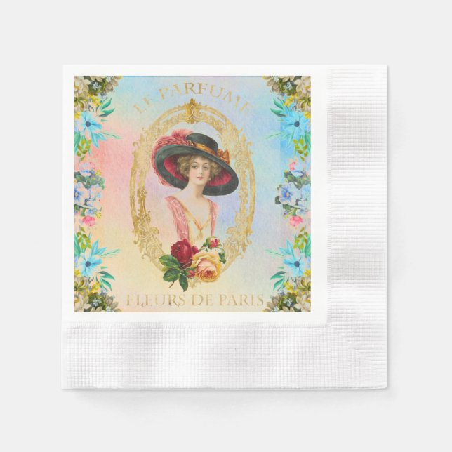 Vintage French Paper Napkin (Front)