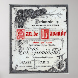 VINTAGE FRENCH PERFUME LABEL POSTER