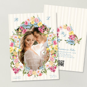 Vintage French Photo Frame Monogram Wedding Save The Date