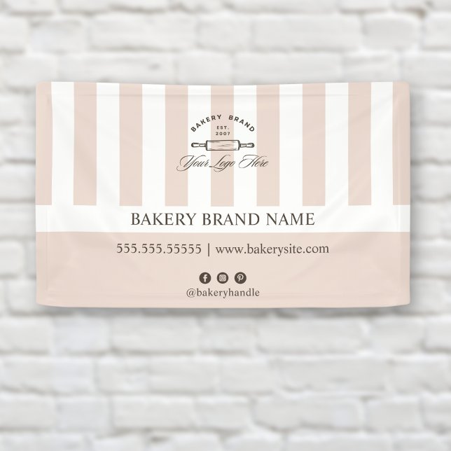 Vintage French Pink Bakery Logo Event Display  Banner (Creator Uploaded)