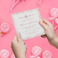 Vintage French Pink Damask Baby Shower Tea Party 