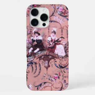 Vintage French Pink Toile Victorian Style Floral iPhone 16 Pro Max Case