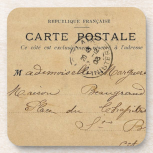 Vintage French Post Card Coaster